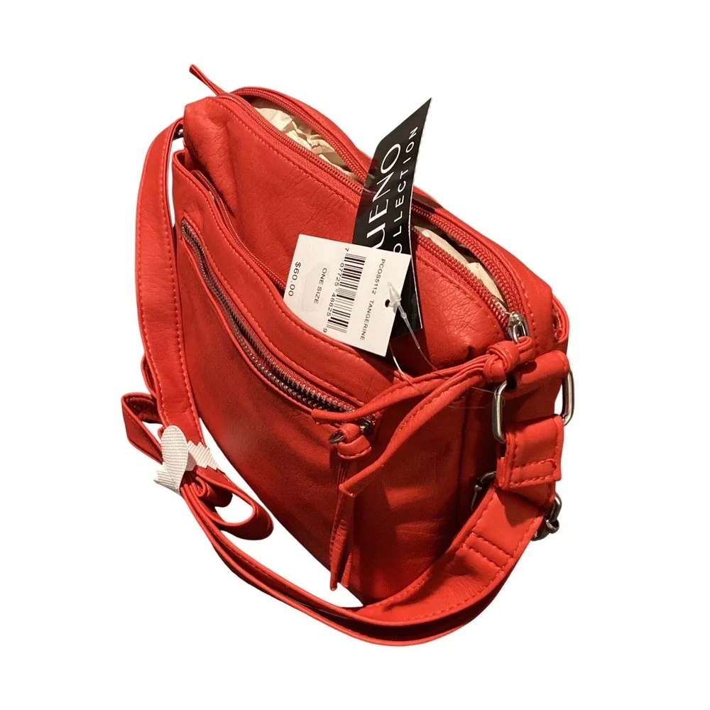 Bueno Collection Tangerine Orange Crossbody Bag Faux Leather NWT‎